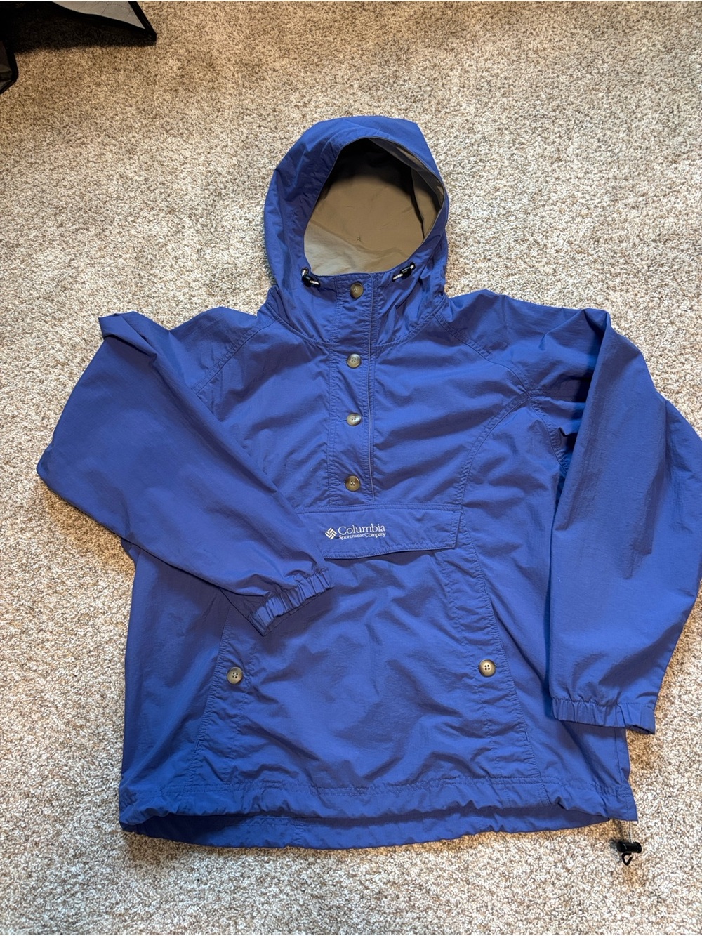 Vintage Columbia Royal Blue Hooded Pullover Anorak